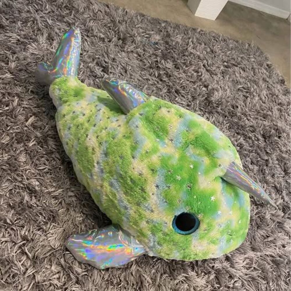 Like New Extra Large Green Fish plush Toy Bit Girl Toys stuffed animal